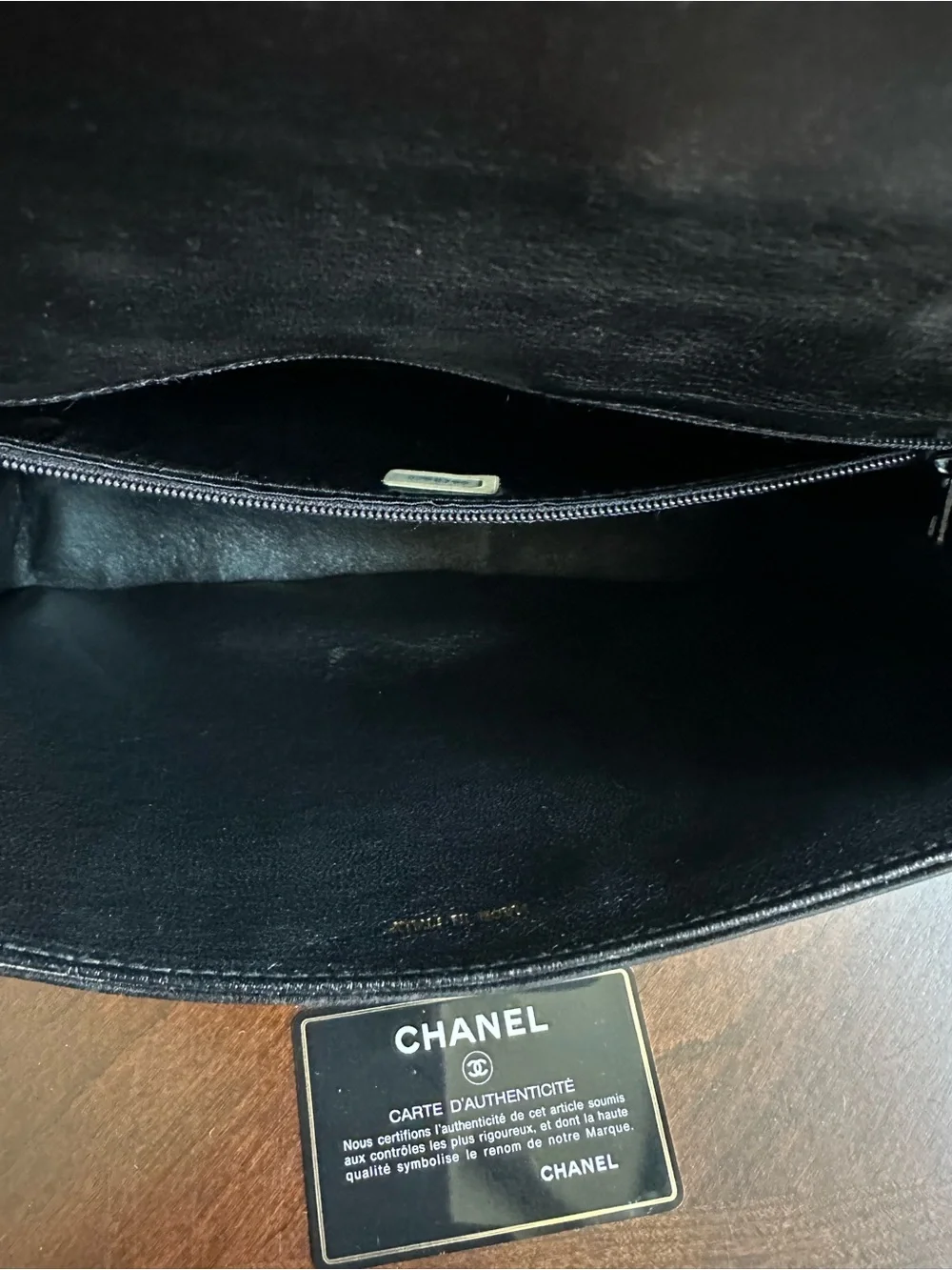 CHANEL Black Quilted Lambskin Shoulder Bag with Gold Chain Detail